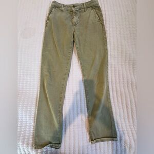 Women’s AG army green Caden trouser. Size 4.